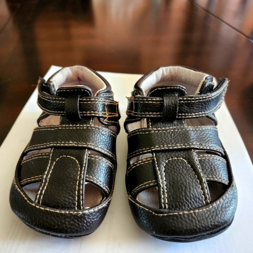 Jack & Lily Boys Brown Leather Sandals